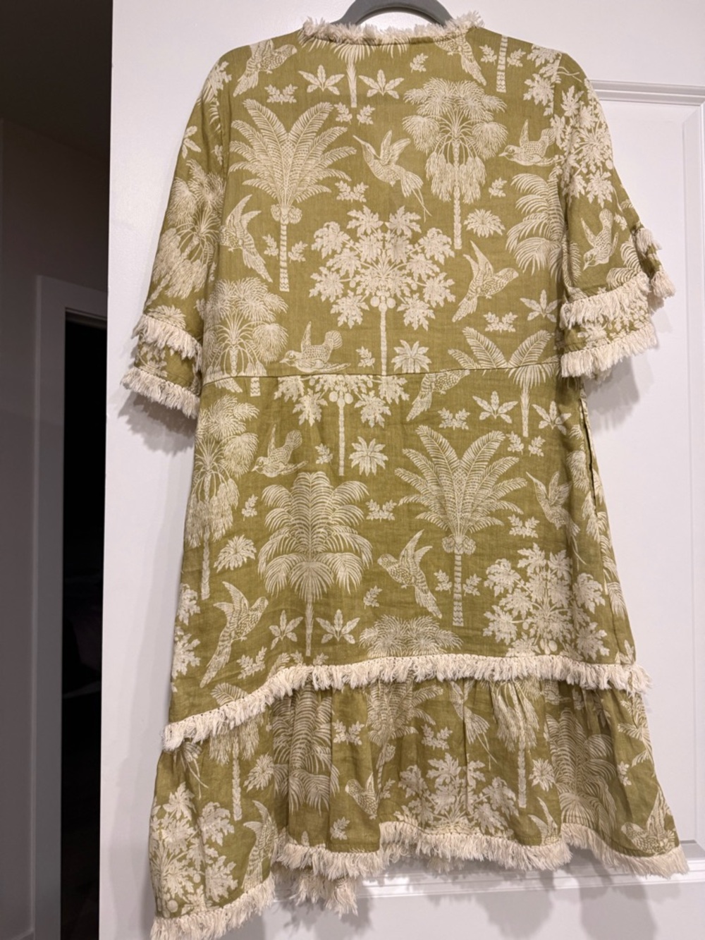 Spartina 449 Olive-Green Tropical Fringe dress. NEVER WORN - Picture 5 of 6